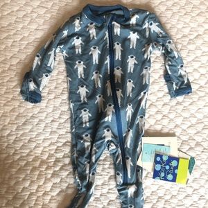 KicKee Pants Print Footie with Zipper